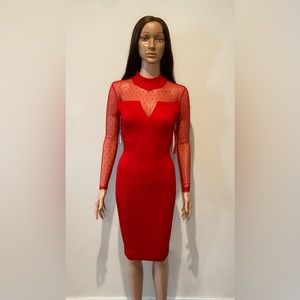 Red Bodycon Sweater Dress